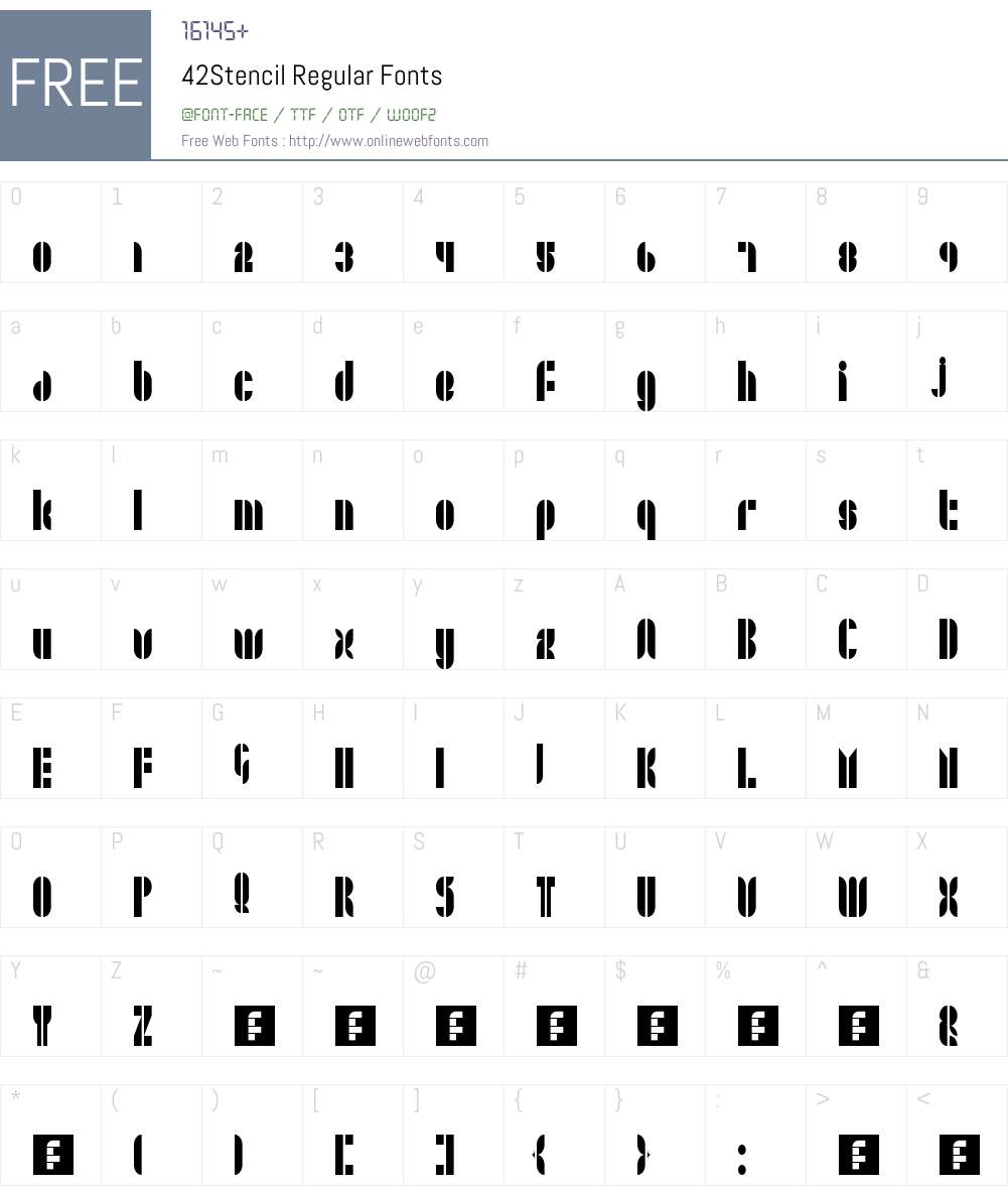 42Stencil Font Screenshots