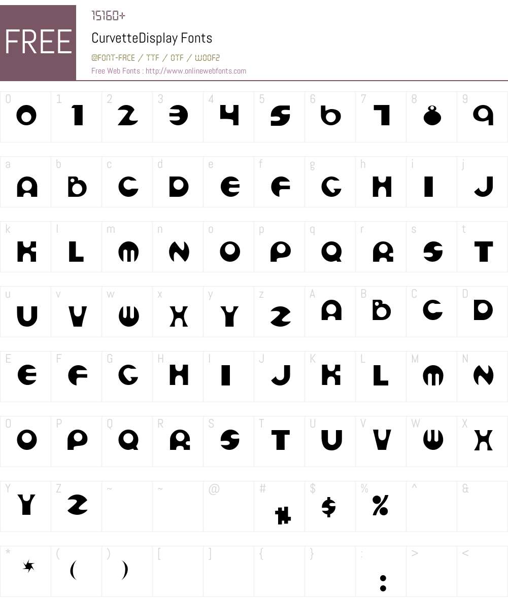 CurvetteDisplay Font Screenshots