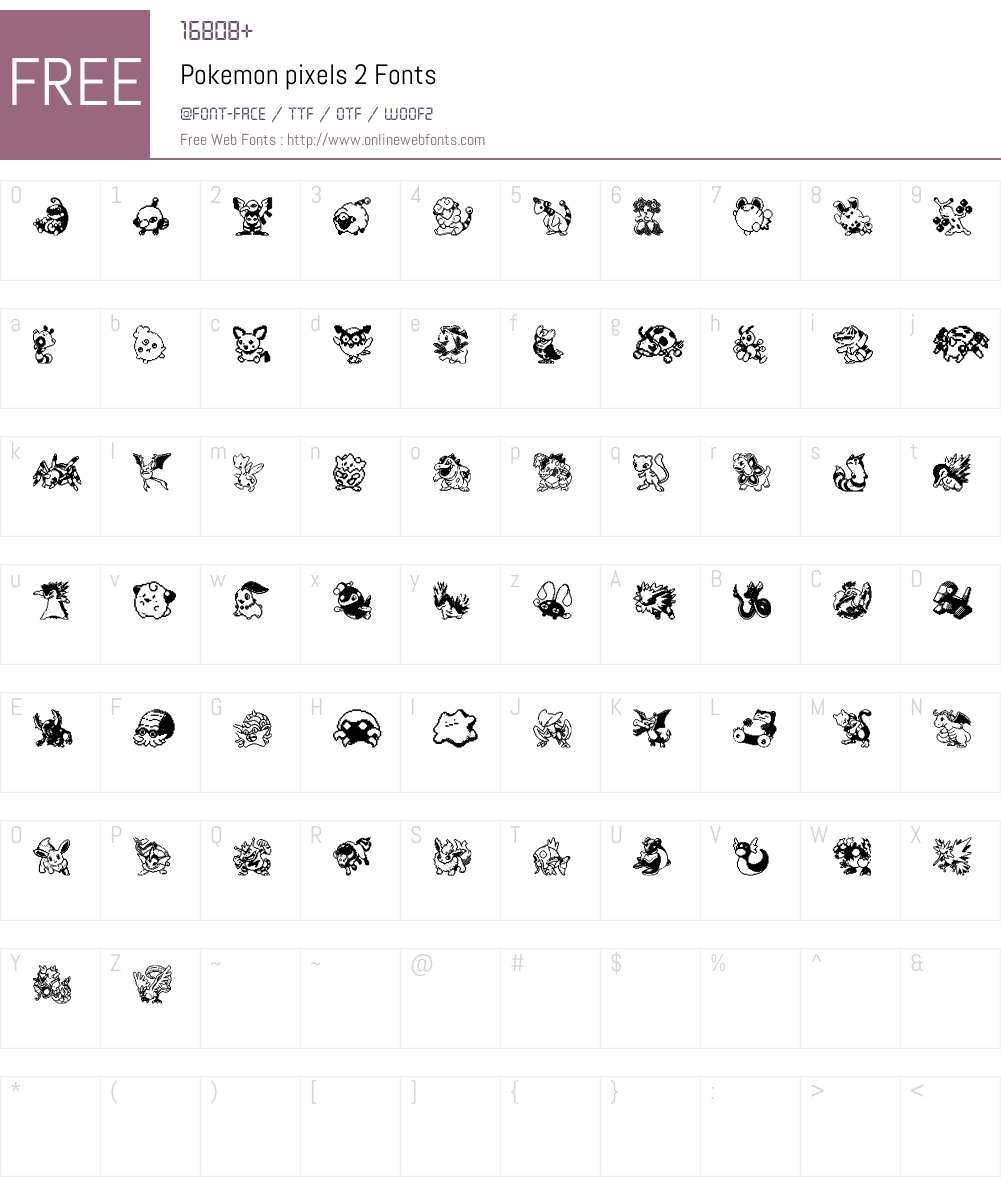Pokemon pixels 2 Font Screenshots