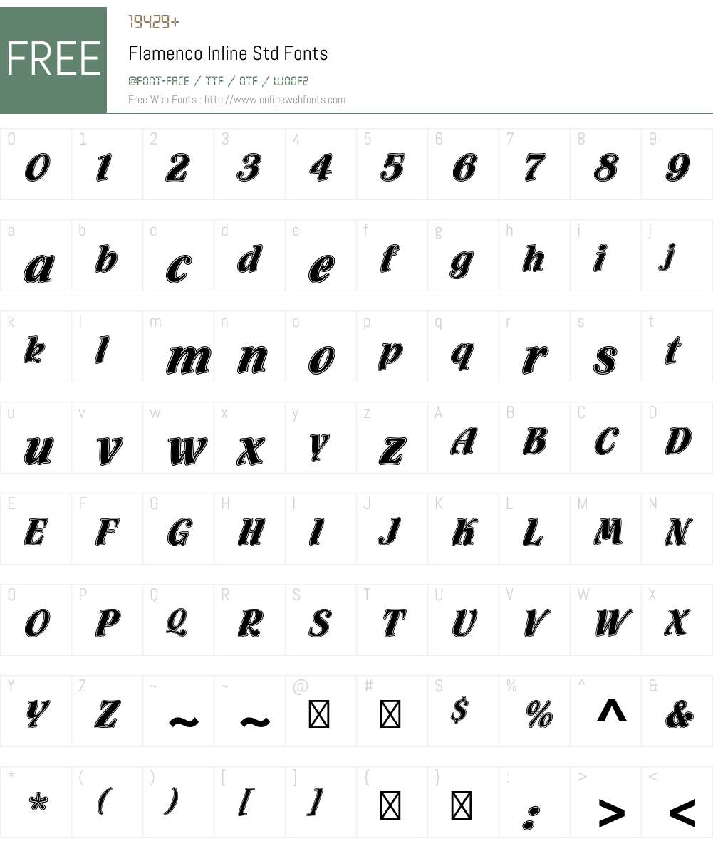 Flamenco Inline Std Font Screenshots