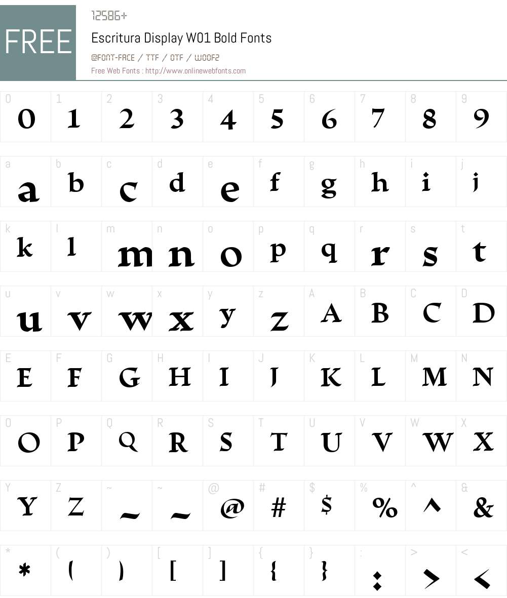 EscrituraDisplayW01-Bold Font Screenshots
