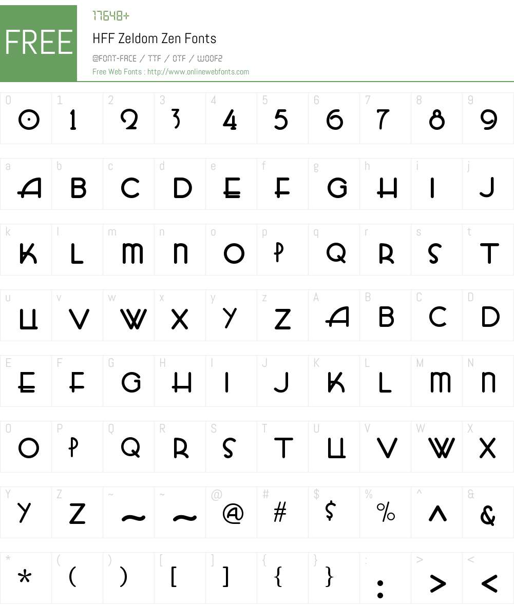 HFF Zeldom Zen Font Screenshots