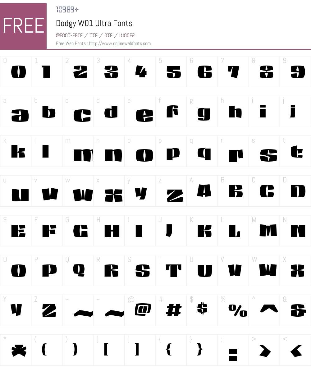 DodgyW01-Ultra Font Screenshots