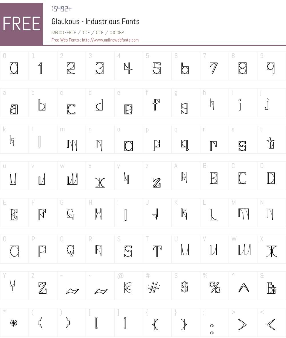 Glaukous - Industrious Font Screenshots