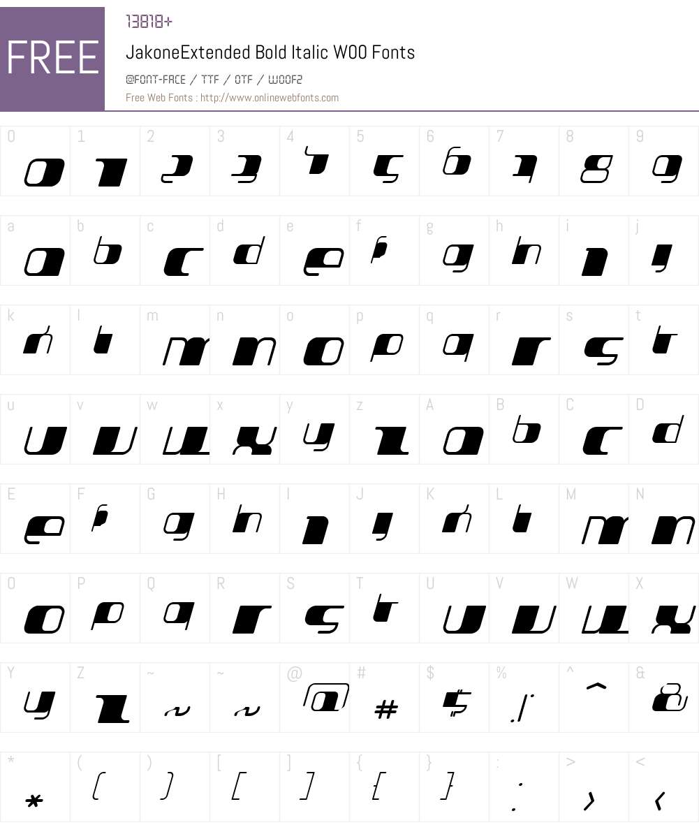 Jakone Font Screenshots