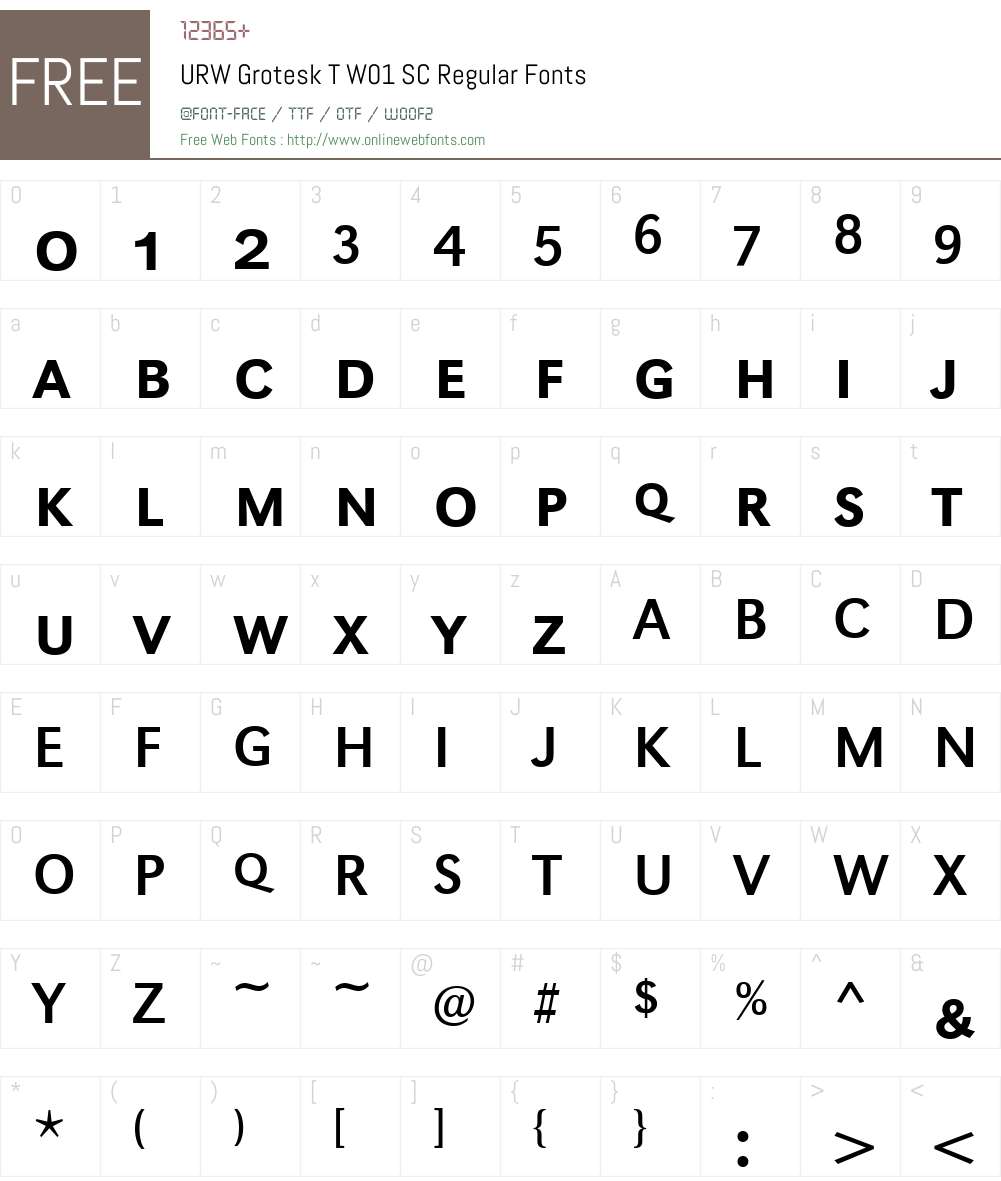 URWGroteskTW01-SCRegular Font Screenshots