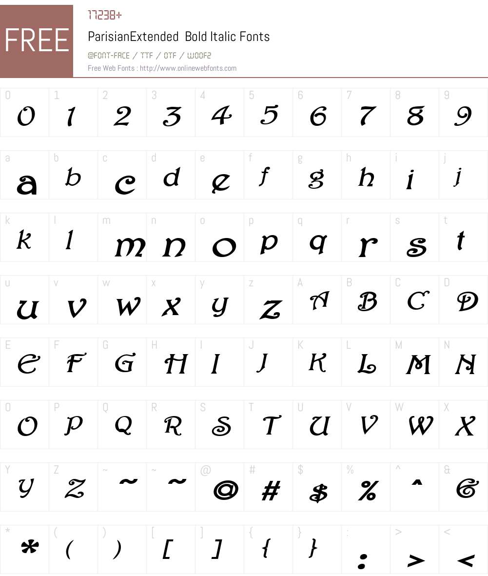 ParisianExtended Font Screenshots