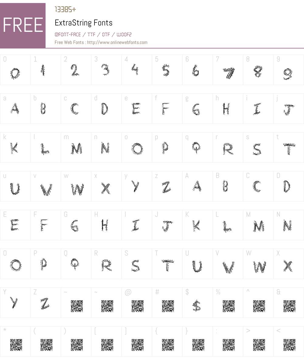 ExtraString Font Screenshots