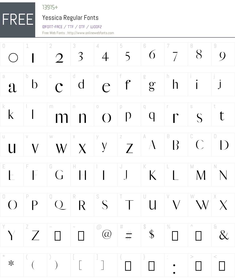 Yessica Med Font Screenshots