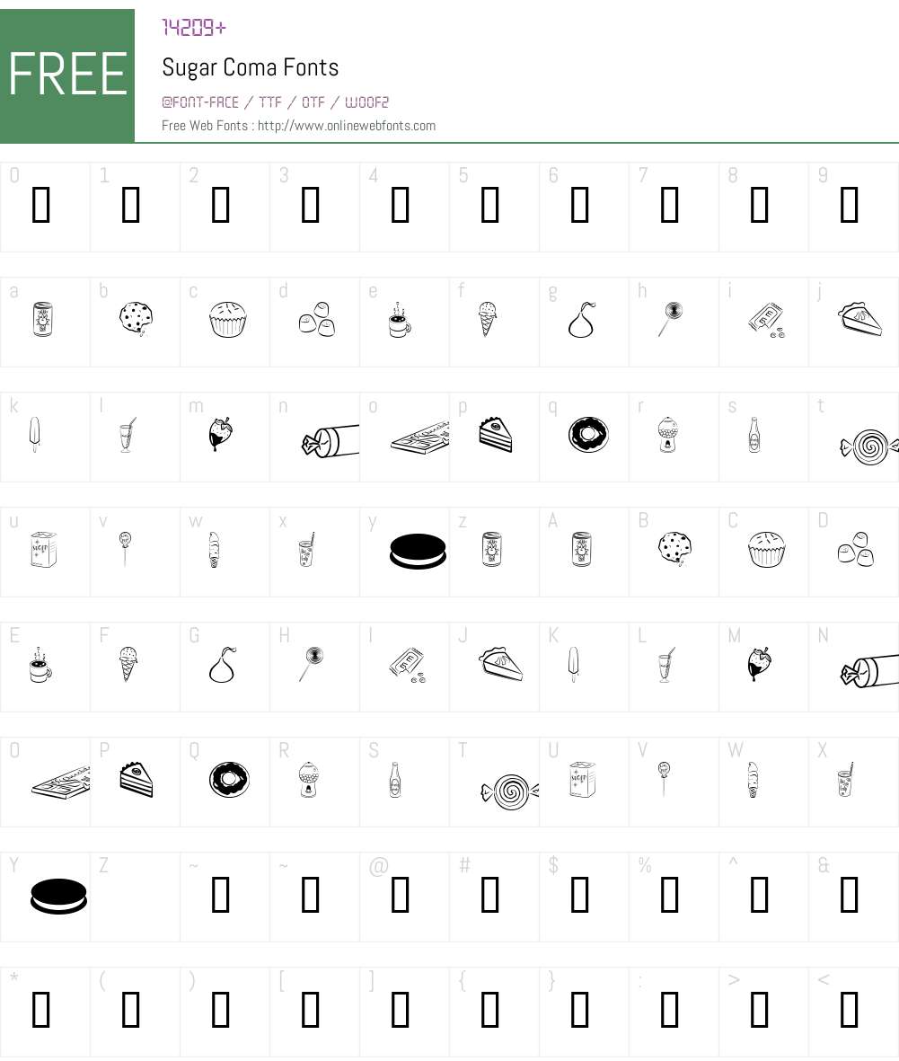 Sugar Coma Font Screenshots
