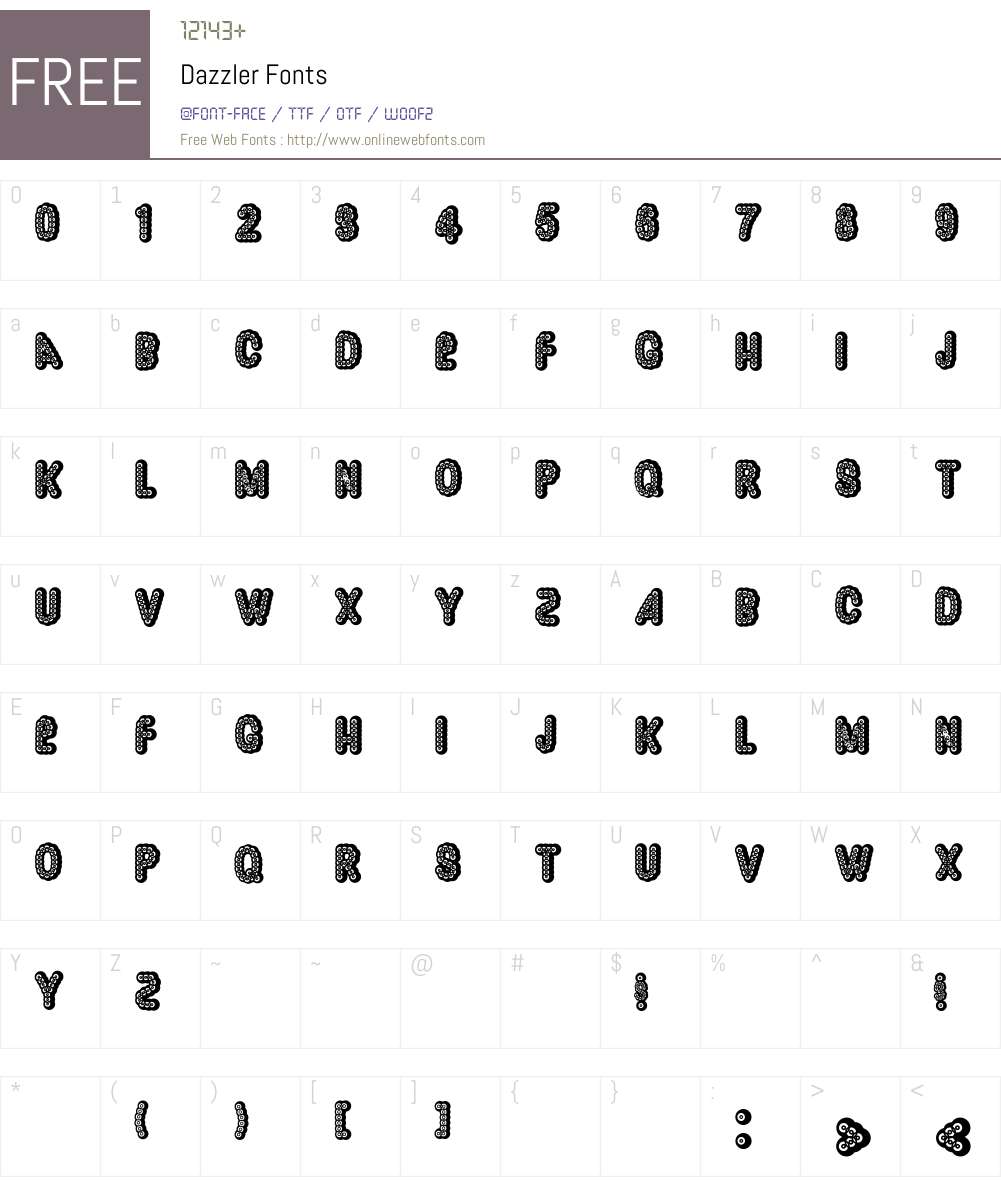 Dazzler Font Screenshots
