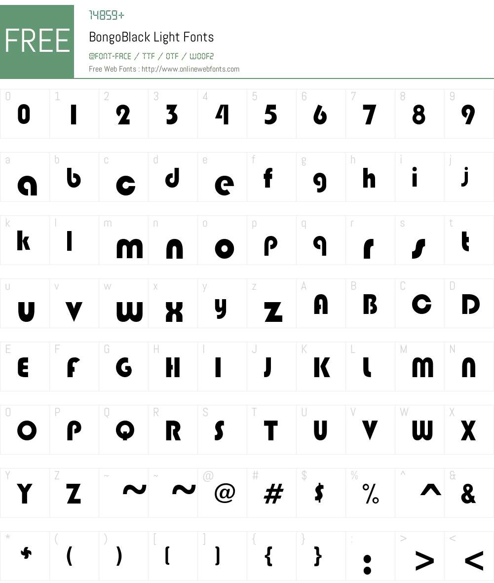 BongoBlack Font Screenshots