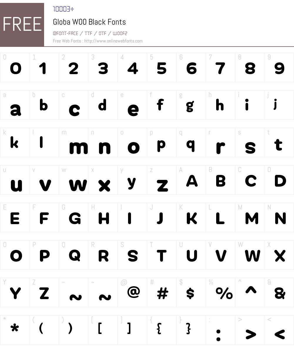 Globa Font Screenshots