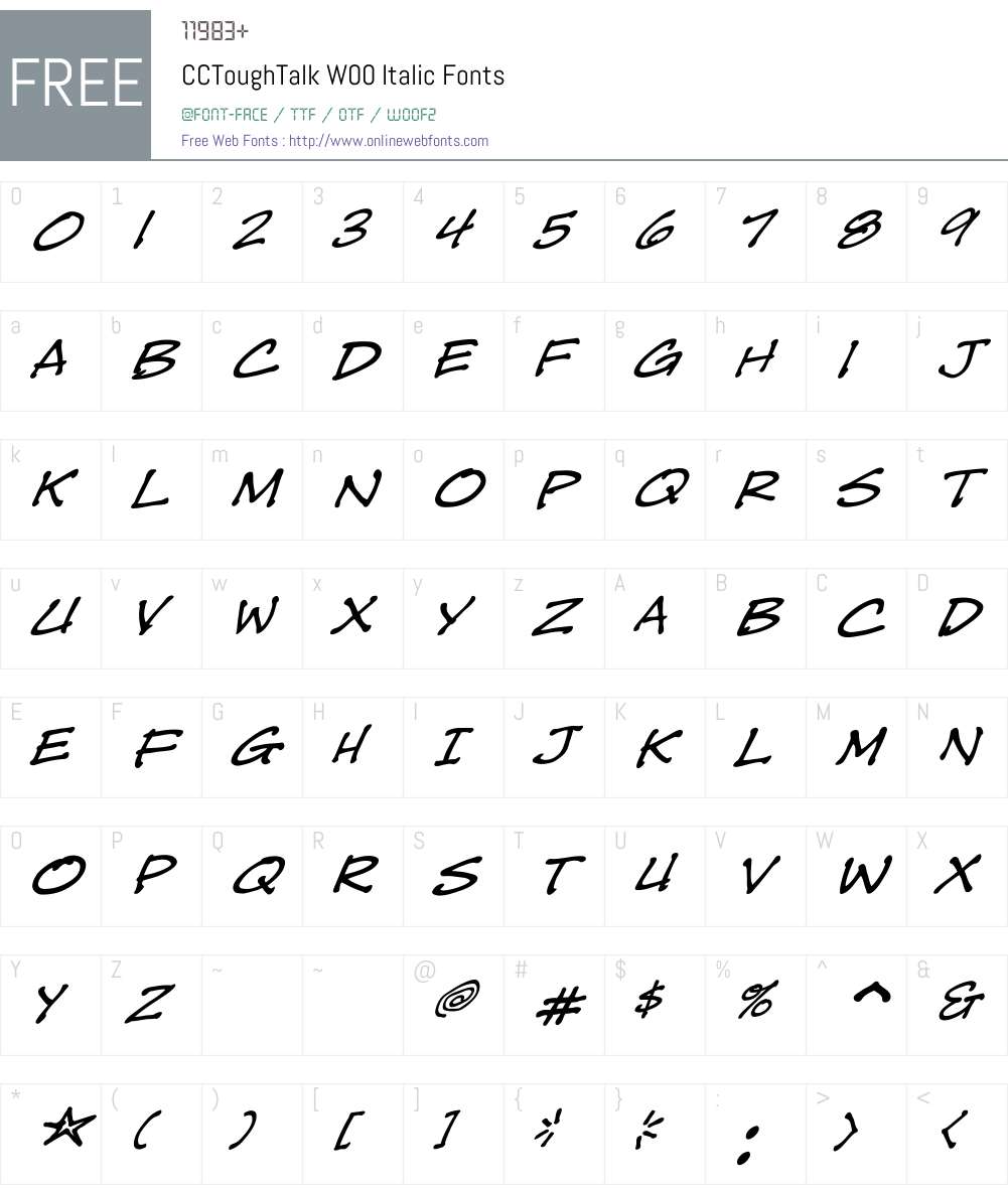 CCToughTalkW00-Italic Font Screenshots