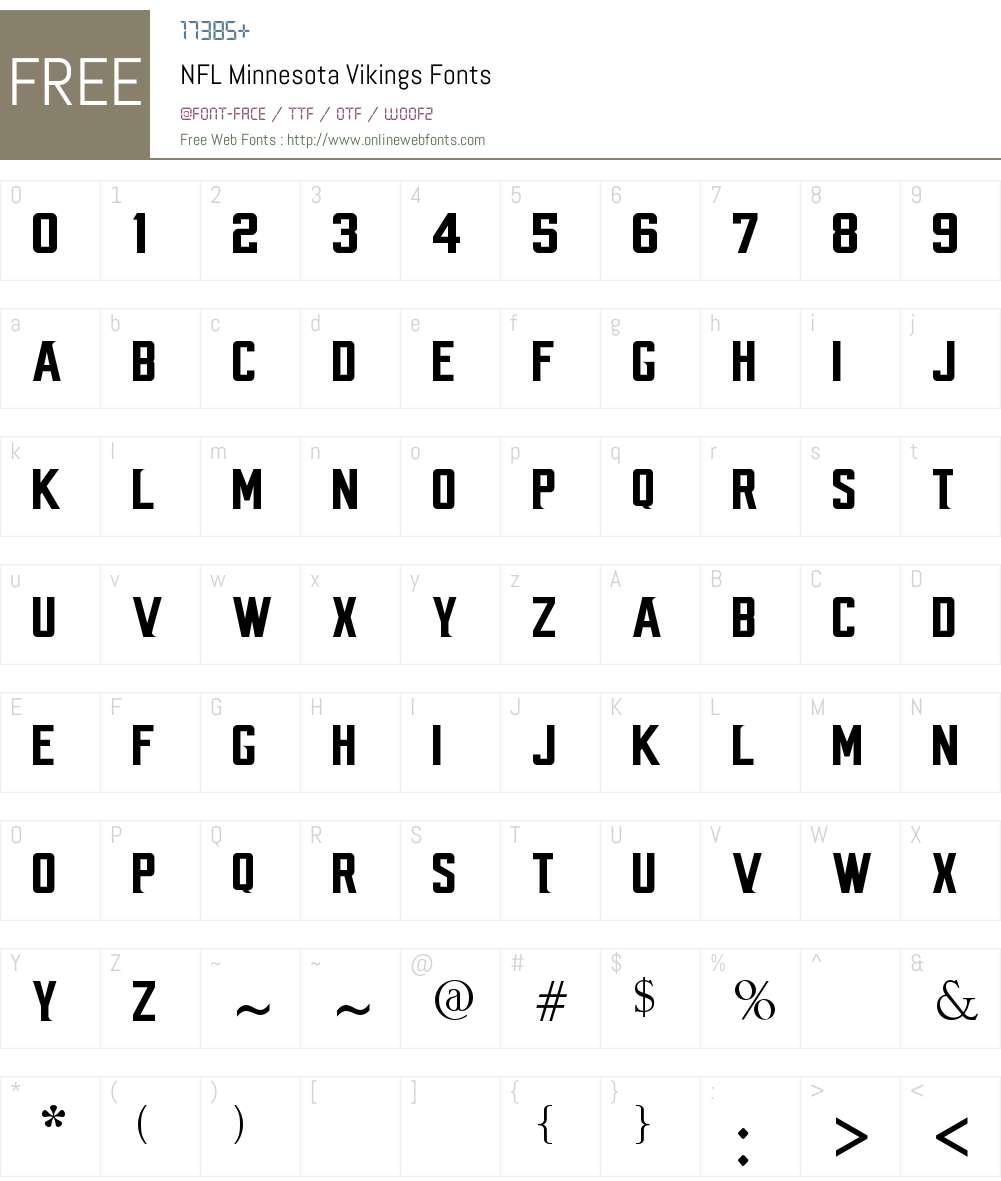 NFL Minnesota Vikings Font Screenshots