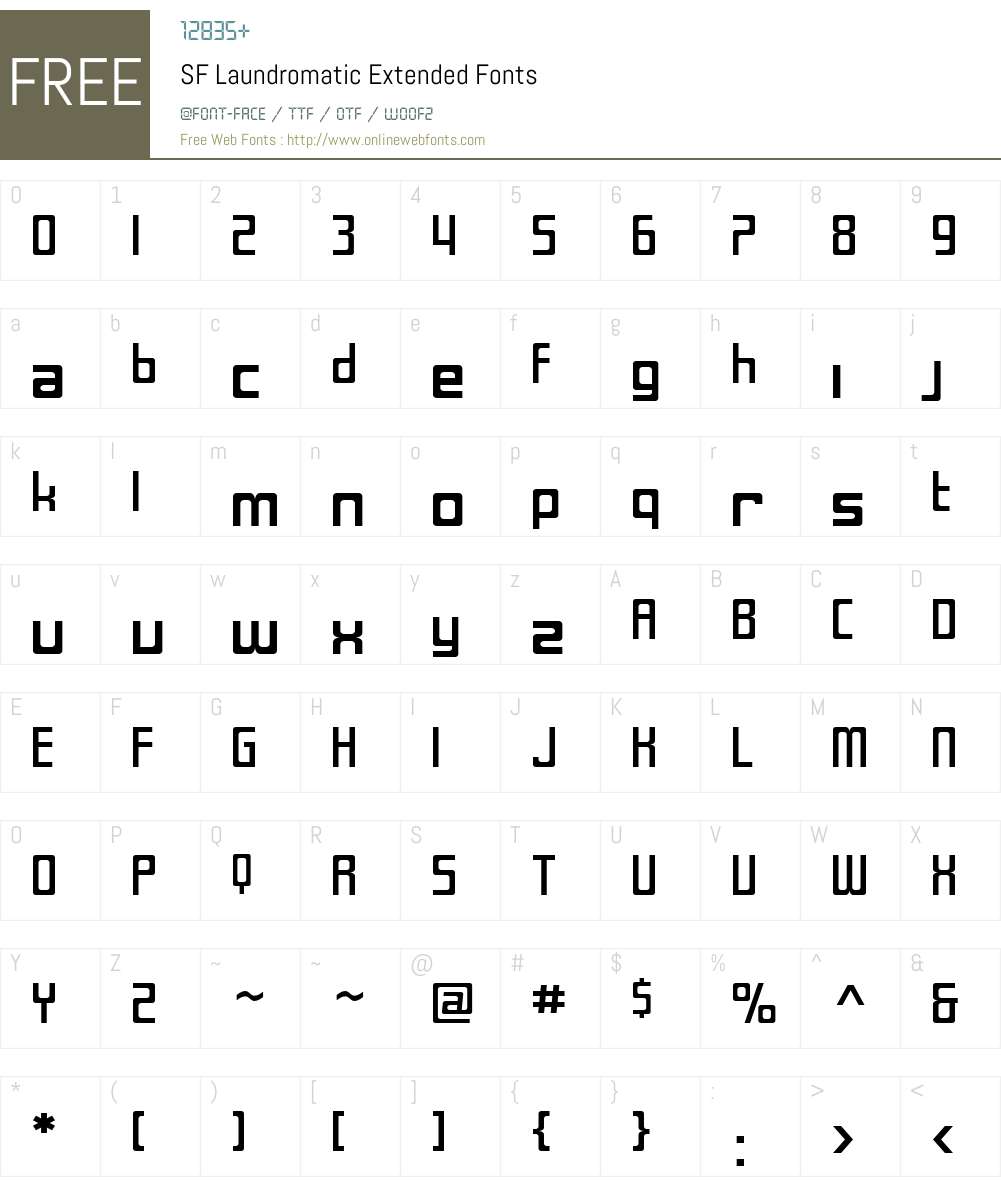 SF Laundromatic Extended Font Screenshots
