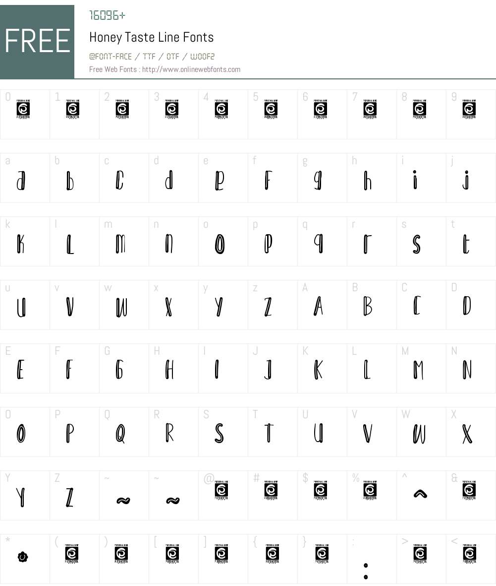 Honey Taste Line Font Screenshots