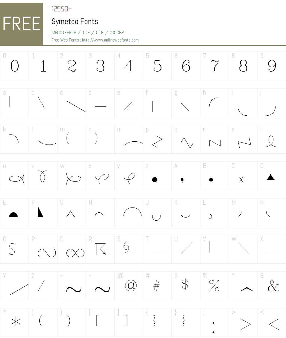 Symeteo Font Screenshots