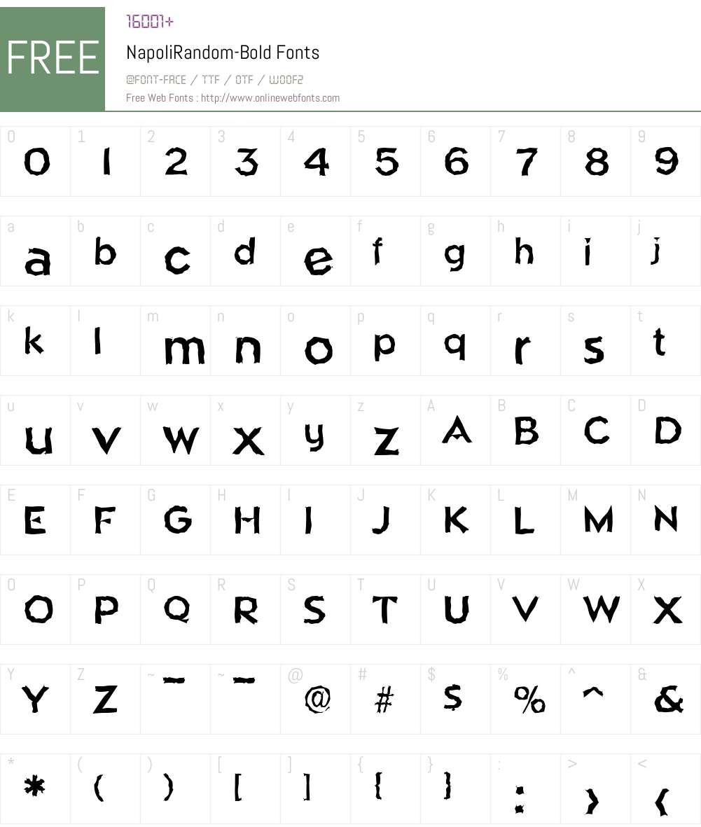 NapoliRandom Font Screenshots