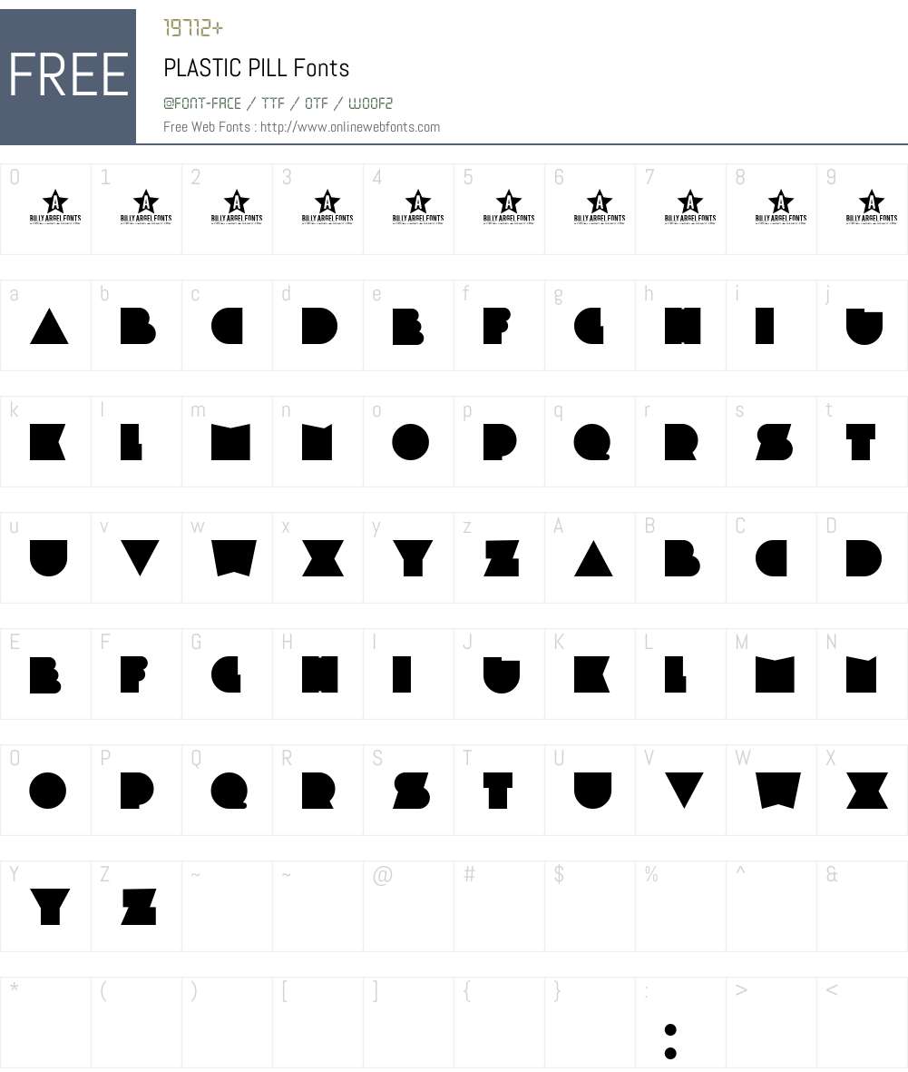PLASTIC PILL Font Screenshots
