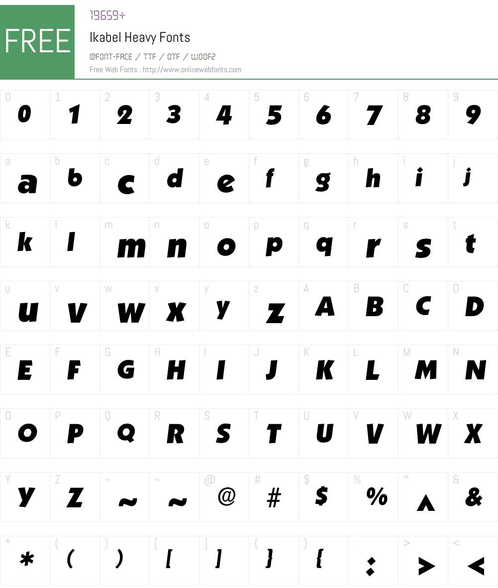 Ikabel Font Screenshots
