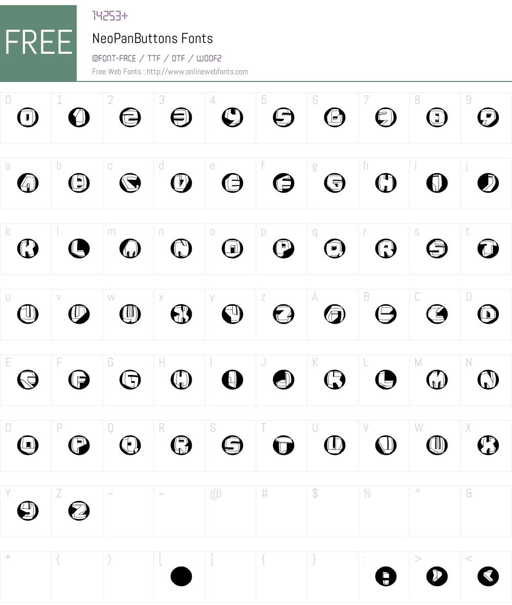 NeoPanButtons Font Screenshots