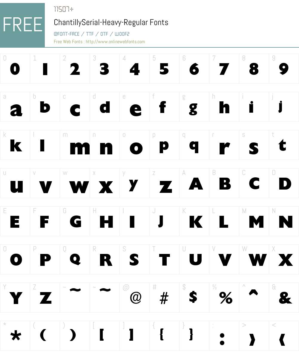 ChantillySerial-Heavy Font Screenshots