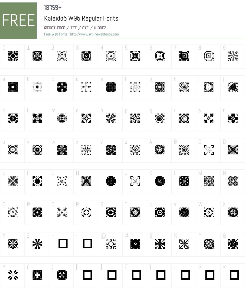 Kaleido5 Font Screenshots