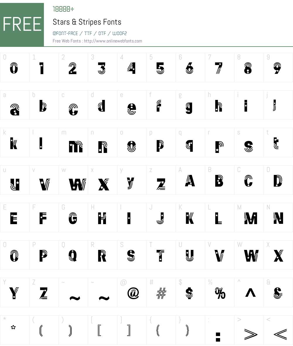 Stars & Stripes Font Screenshots