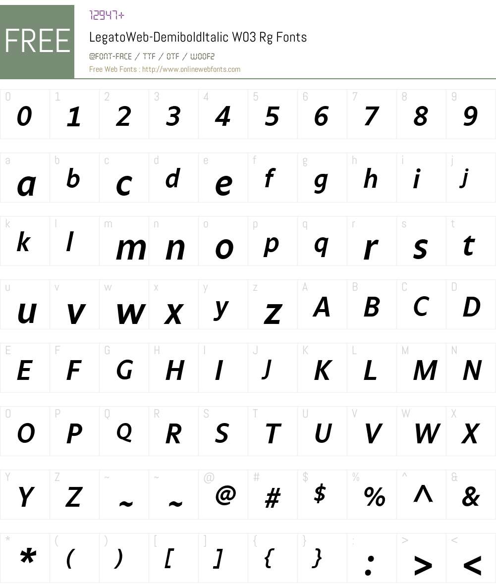 FF Legato Font Screenshots