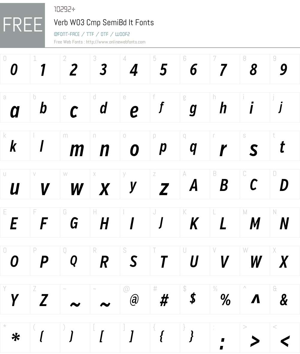 Verb Font Screenshots