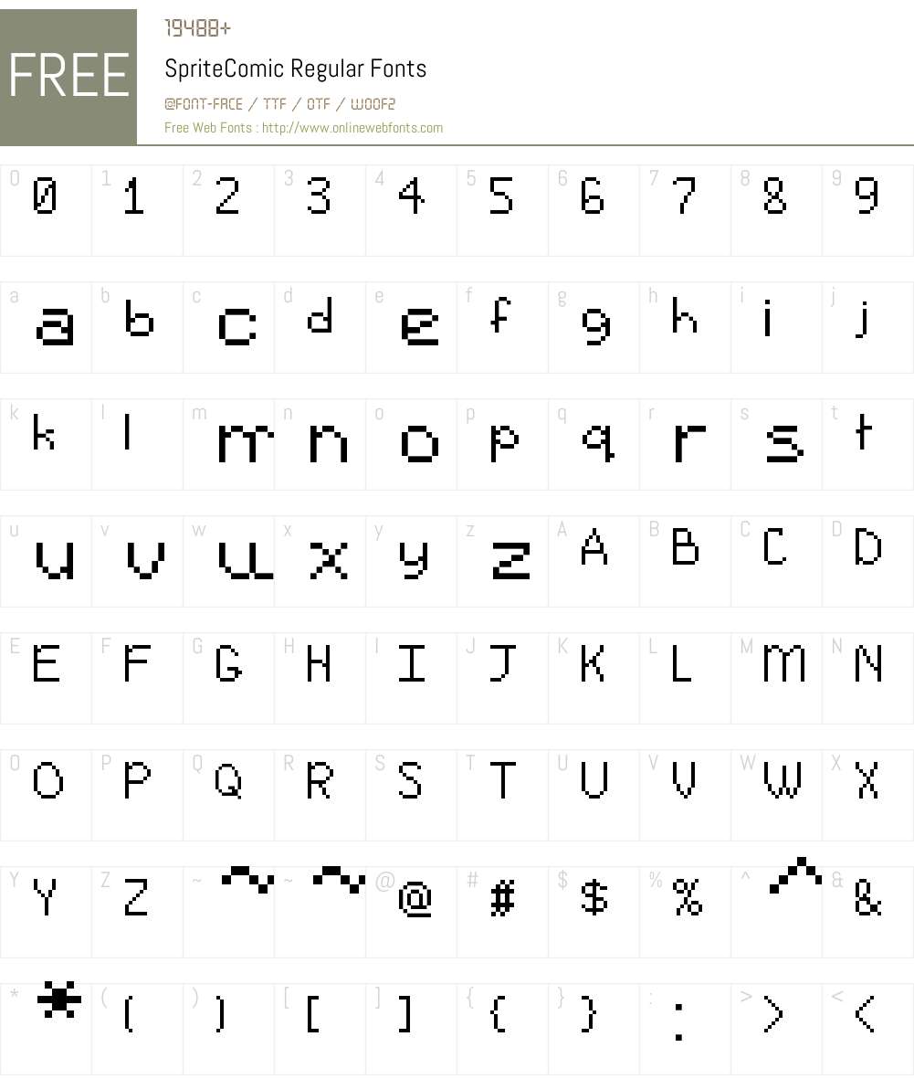 Sprite Comic Font Screenshots