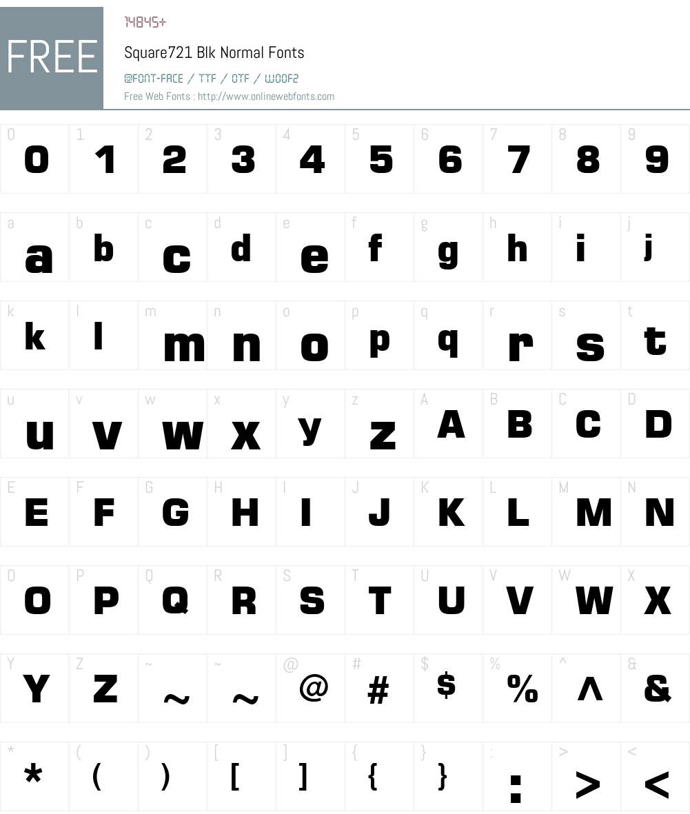 Square721 Blk Font Screenshots