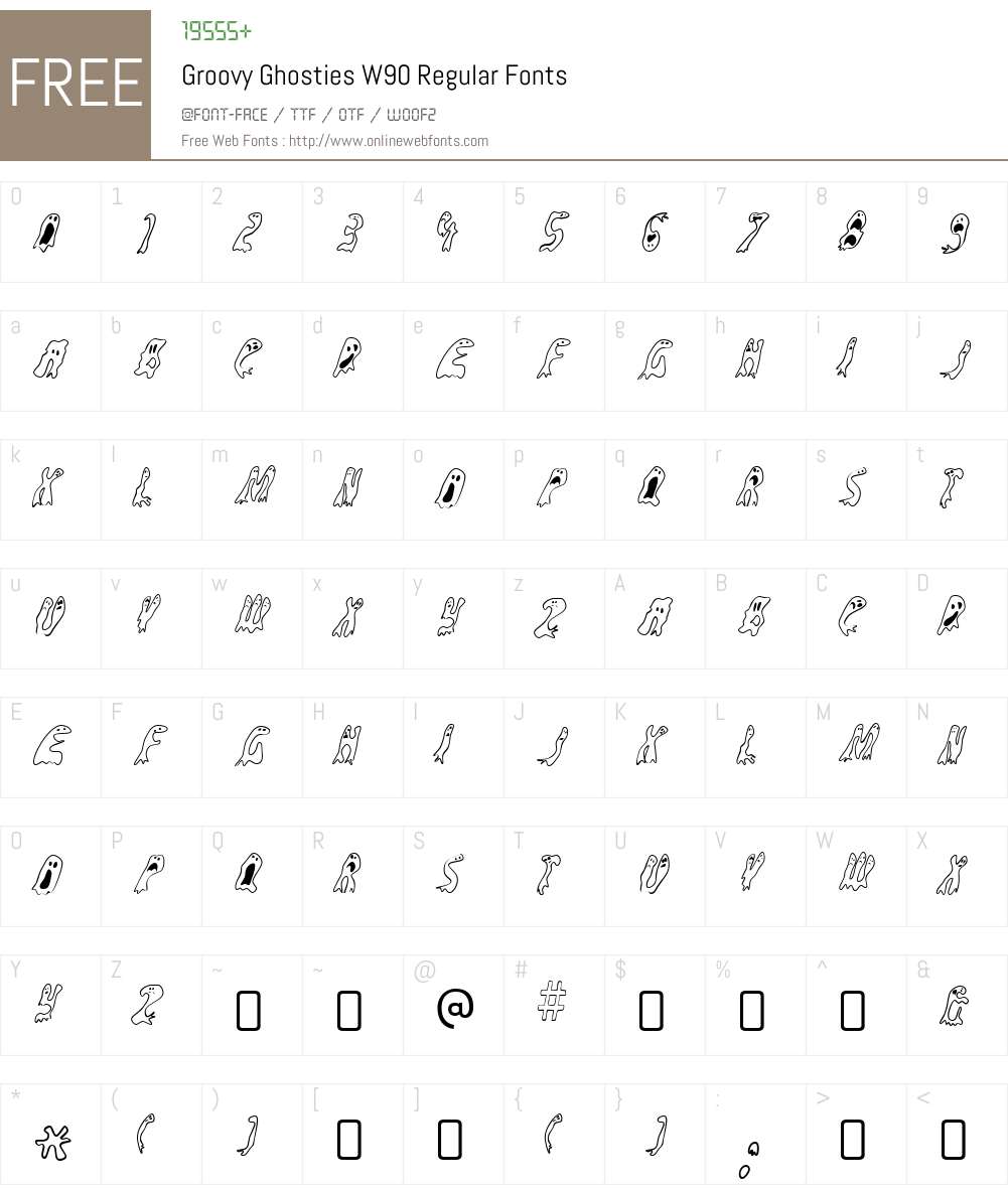 GroovyGhostiesW90-Regular Font Screenshots