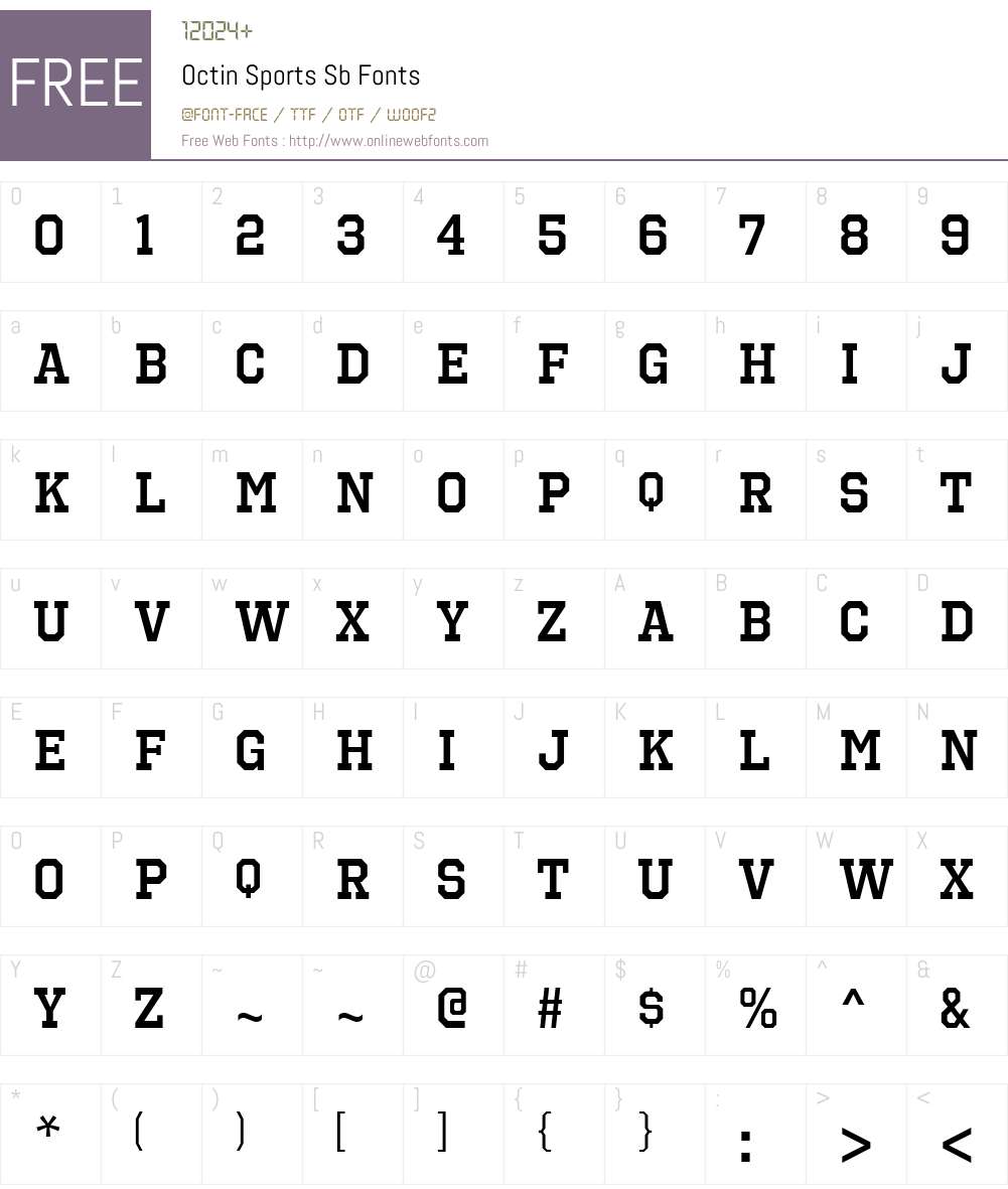 Octin Sports Font Screenshots