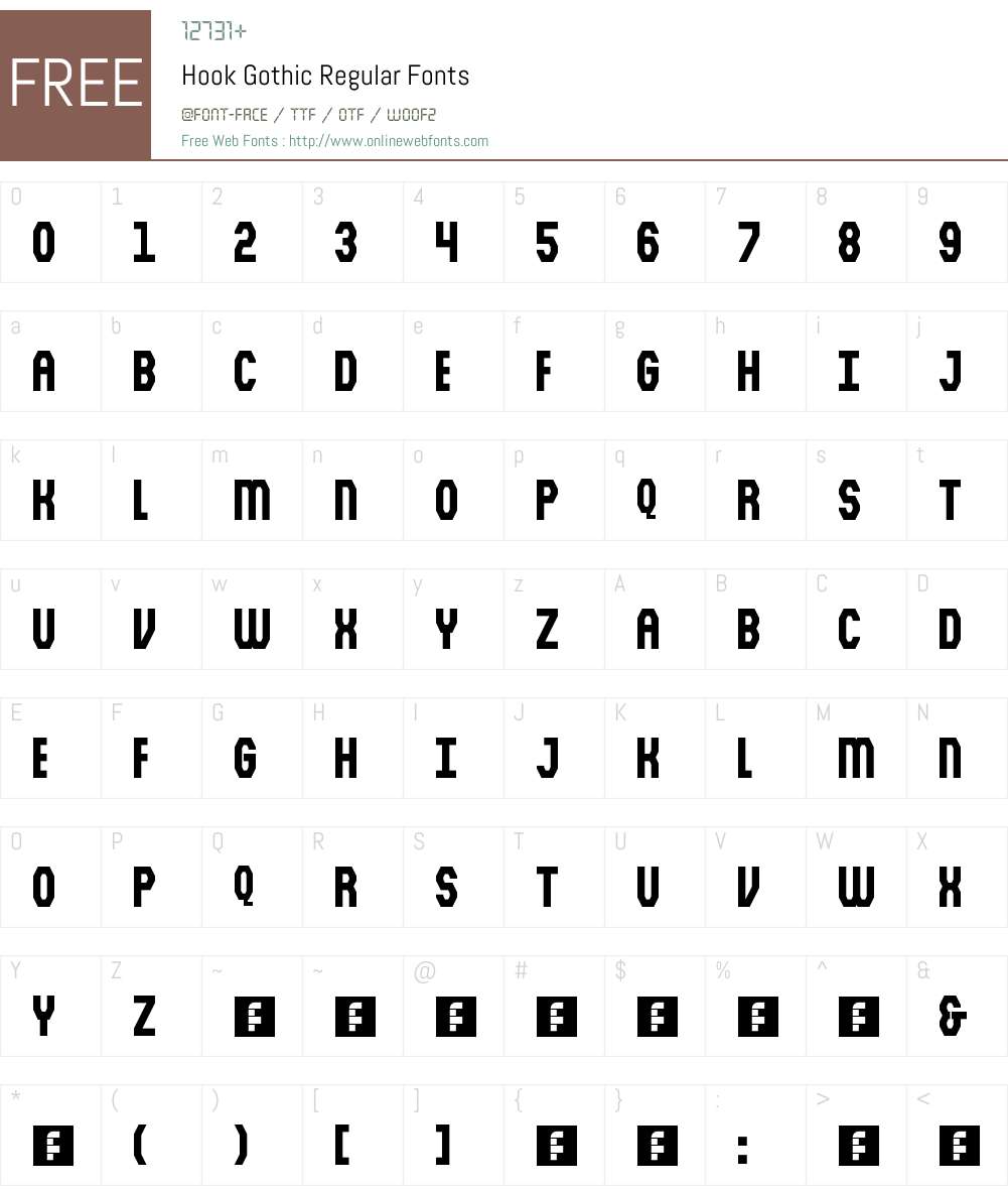 Hook Gothic Font Screenshots