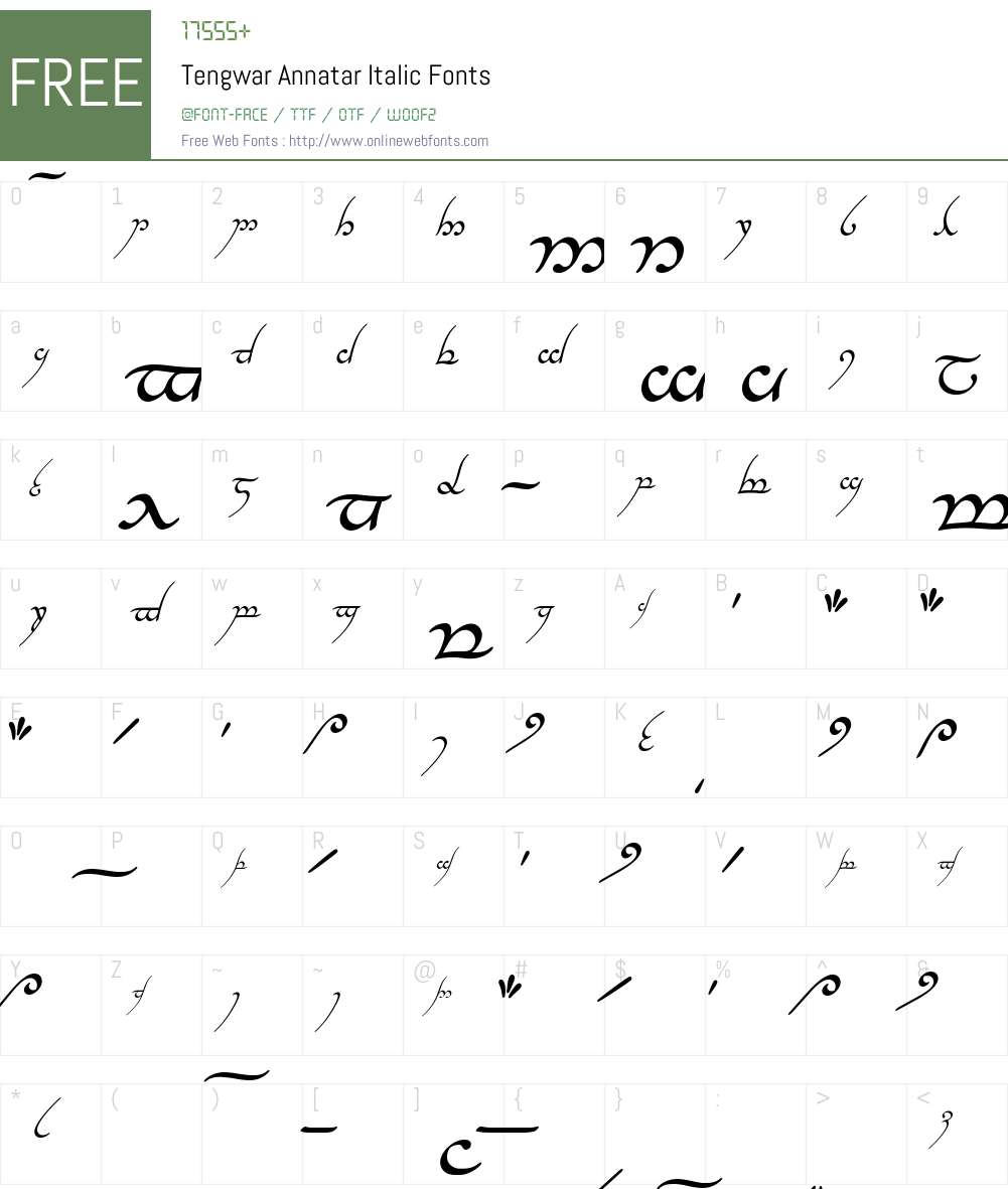 Tengwar Annatar Font Screenshots