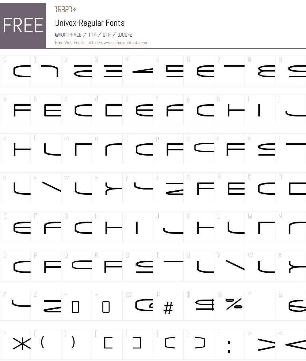 Univox Font Screenshots
