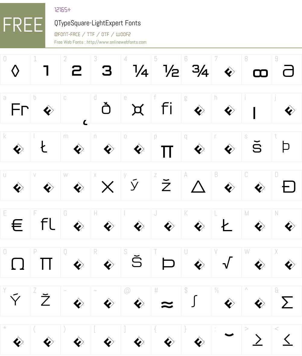 QTypeSquare-LightExpert Font Screenshots
