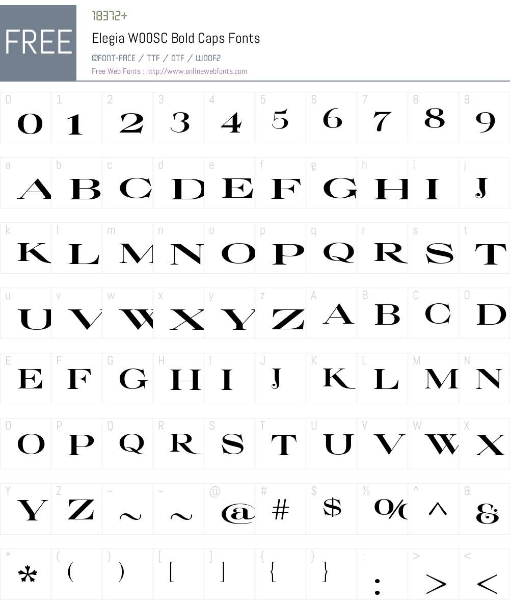 ElegiaW00SC-BoldCaps Font Screenshots