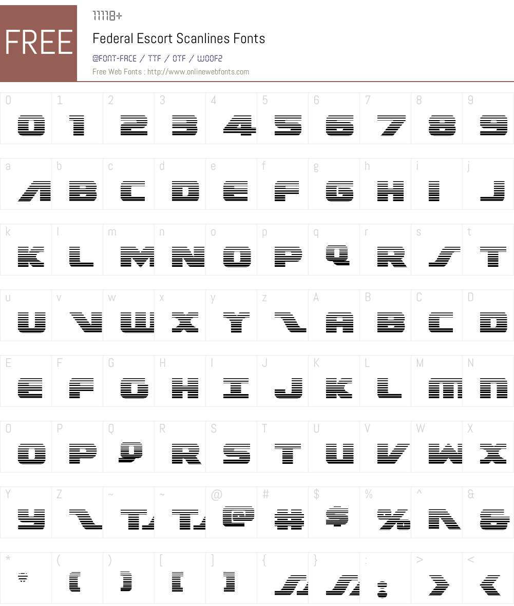 Federal Escort Scanlines Font Screenshots