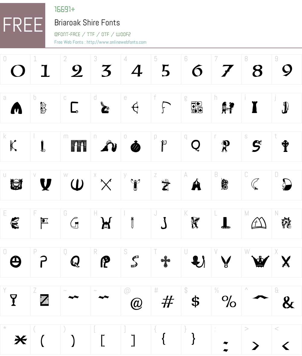 Briaroak Shire Font Screenshots