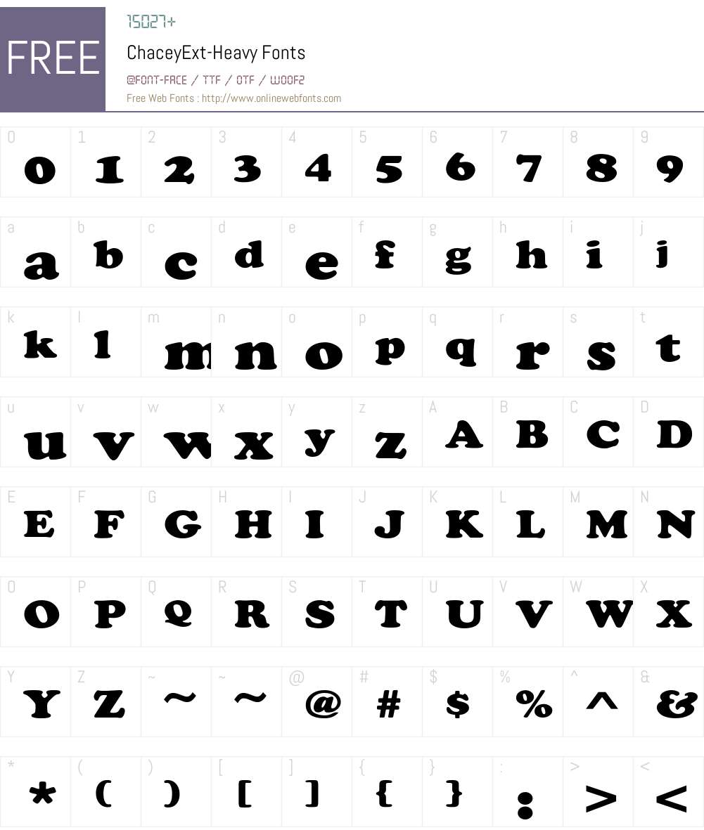 ChaceyExt-Heavy Font Screenshots