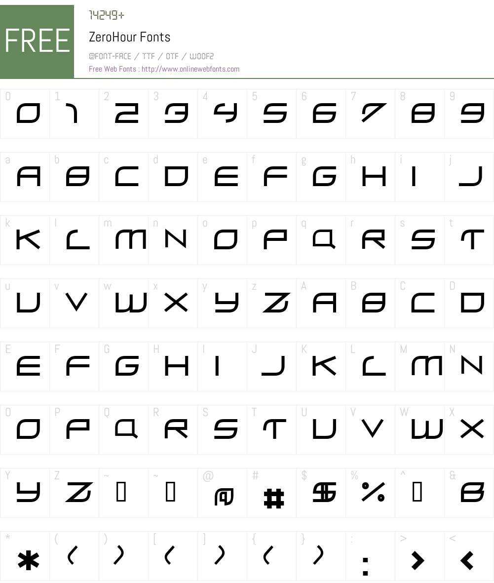 ZeroHour Font Screenshots