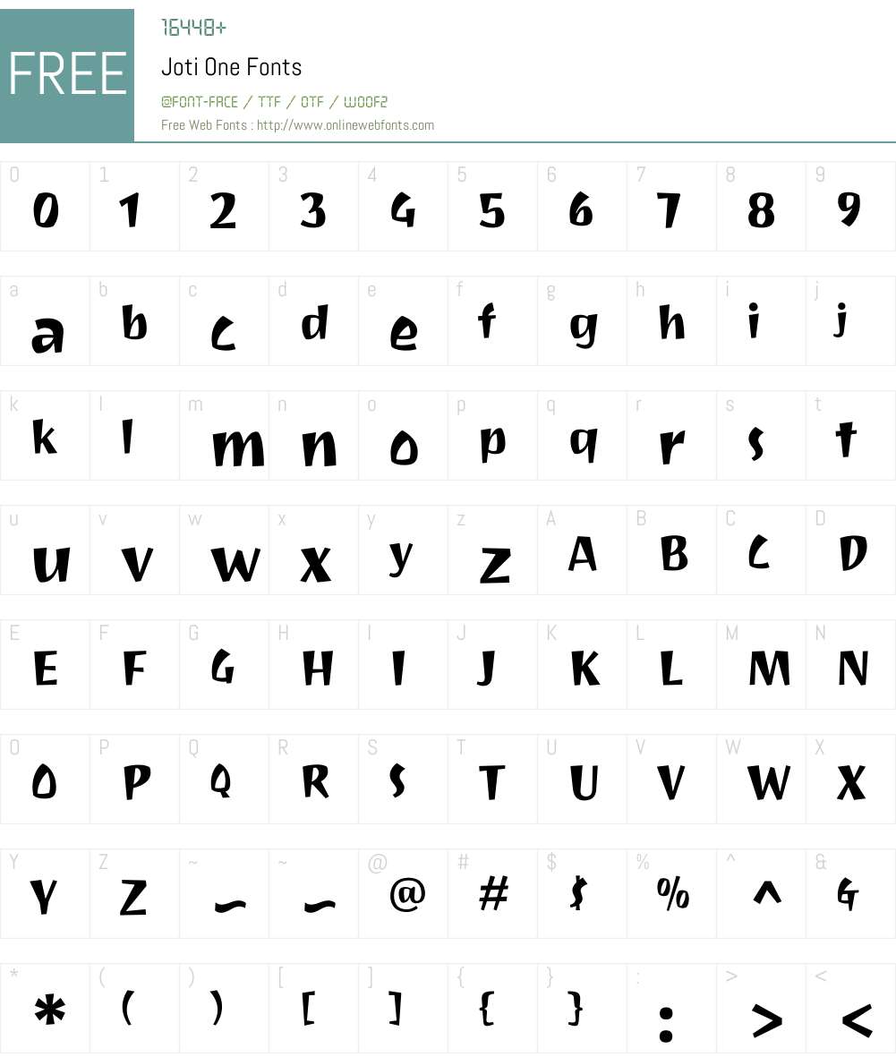 Joti One Font Screenshots
