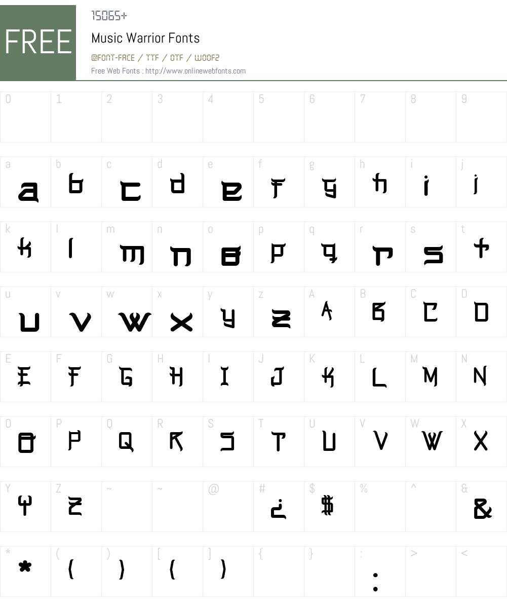 Music Warrior Font Screenshots