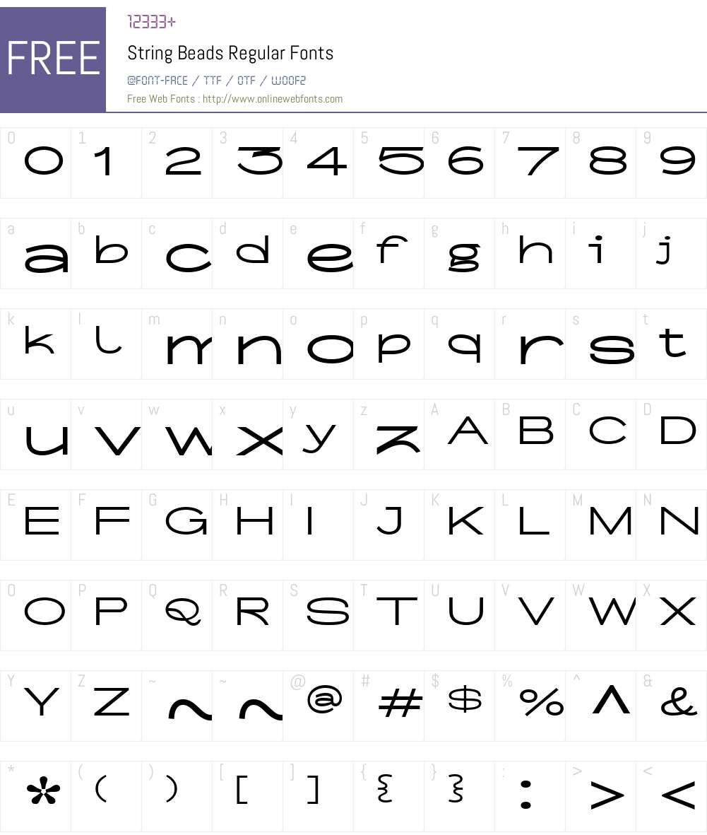 String Beads Regular 1.001 Fonts Free Download