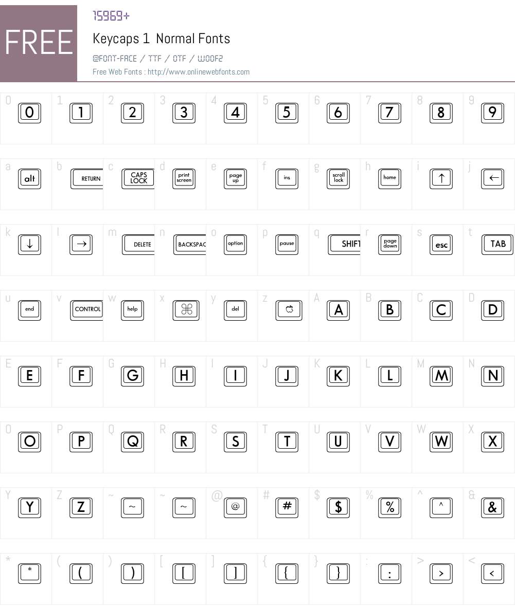 Keycaps 1 Font Screenshots