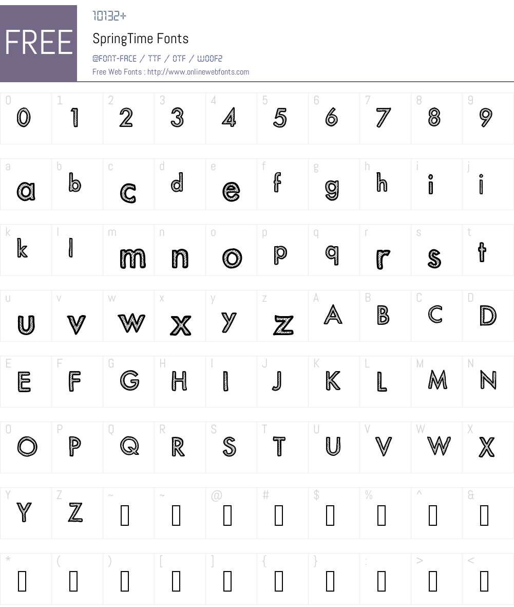 SpringTime Font Screenshots