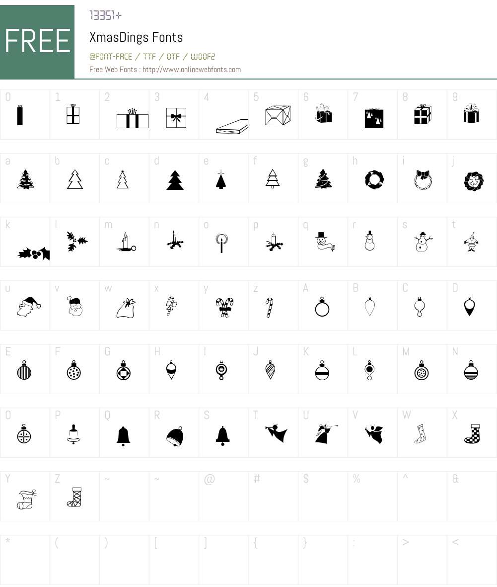 XmasDings Font Screenshots